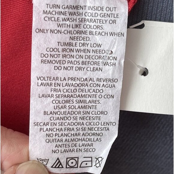 NFL / ALL SPORT COUTURE Womens Red Halter Stretch Top Large Atlantic Falcons NWT - Picture 10 of 16